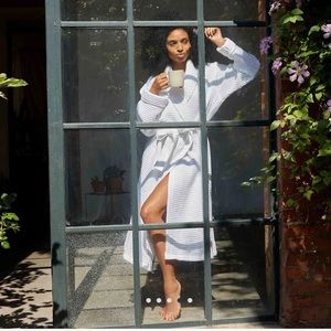 Brooklinen 100% Cotton White Waffle Robe